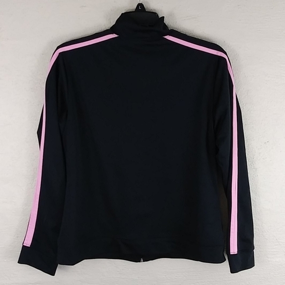 𝅺Reebox Breast Cancer Awareness Black Pink  Detail Long Sleeve Zip Up Jacket - Picture 10 of 10